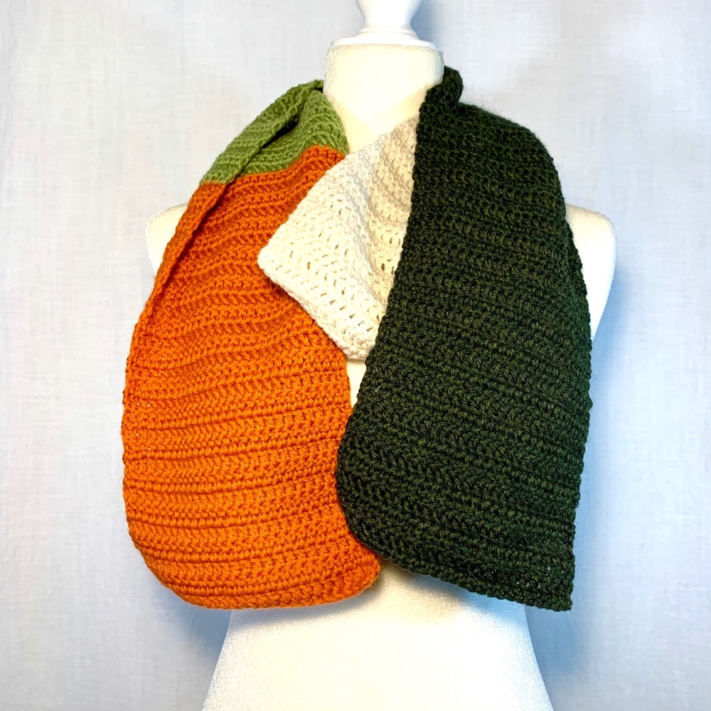 Crochet Sushi Scarf 100% Wool Handmade - Picture 2 of 6